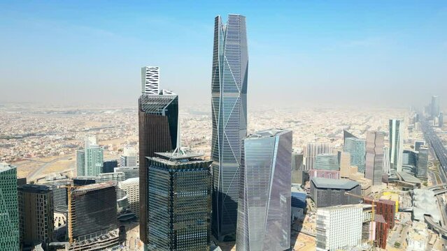 Skyscrapers in King Abdullah Financial District in Saudi Arabia