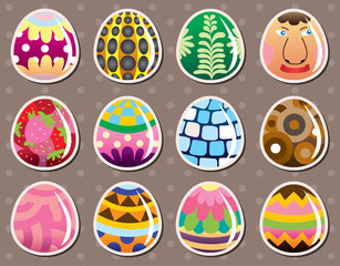 cartoon Easter egg stickers