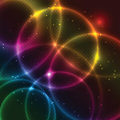 Abstract design background with glowing circles