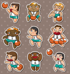 cartoon basketball player stickers