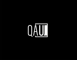 QAU Logo and Graphics Design, Modern and Sleek Vector Art and Icons isolated on black background