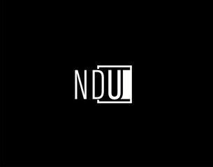 Fototapeta na wymiar NDU Logo and Graphics Design, Modern and Sleek Vector Art and Icons isolated on black background