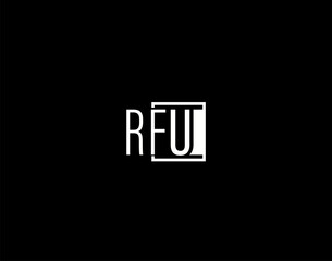 RFU Logo and Graphics Design, Modern and Sleek Vector Art and Icons isolated on black background