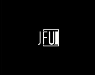 Fototapeta na wymiar JFU Logo and Graphics Design, Modern and Sleek Vector Art and Icons isolated on black background