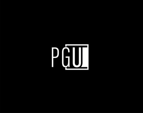 PGU Logo and Graphics Design, Modern and Sleek Vector Art and Icons isolated on black background