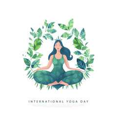 21st June - International Yoga Day, Vector illustration