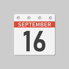 Fototapeta premium Icon page calendar day - 16 September