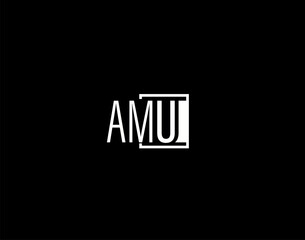 AMU Logo and Graphics Design, Modern and Sleek Vector Art and Icons isolated on black background