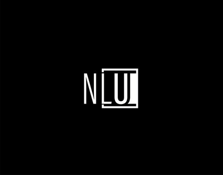 NLU Logo and Graphics Design, Modern and Sleek Vector Art and Icons isolated on black background