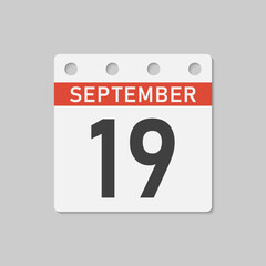 Icon page calendar day - 19 September