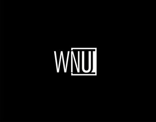 WNU Logo and Graphics Design, Modern and Sleek Vector Art and Icons isolated on black background