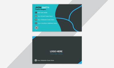 Double-sided creative business card vector design template. Business card for business and personal use. Vector illustration design. Horizontal business card .modern business card template. 