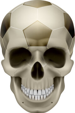 Human Skull. Football design. Illustration on white background