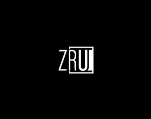 ZRU Logo and Graphics Design, Modern and Sleek Vector Art and Icons isolated on black background