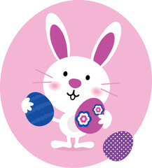 Cute cartoon eastern bunny. Vector