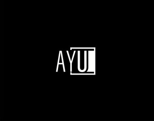 AYU Logo and Graphics Design, Modern and Sleek Vector Art and Icons isolated on black background