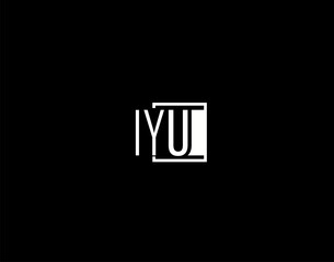 IYU Logo and Graphics Design, Modern and Sleek Vector Art and Icons isolated on black background