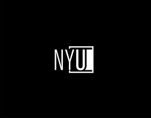 NYU Logo and Graphics Design, Modern and Sleek Vector Art and Icons isolated on black background