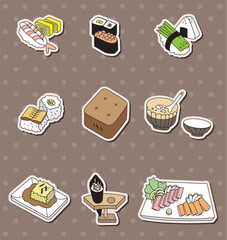 cartoon Japanese food stickers