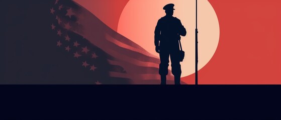 Veteran's day illustration poster. Honoring all who served. November 11. Ai Generated.