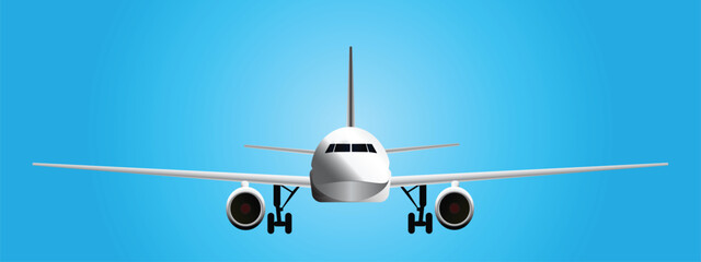 Naklejka na ściany i meble A modern passenger aircraft with the gear. Vector illustration.