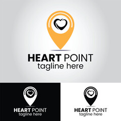Heart Point Business Vector Logo Design Template