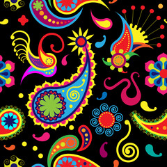 Obraz premium Beautiful modern detailed floral paisley seamless pattern