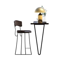 diner table isolated on white background, 3D illustration, cg render