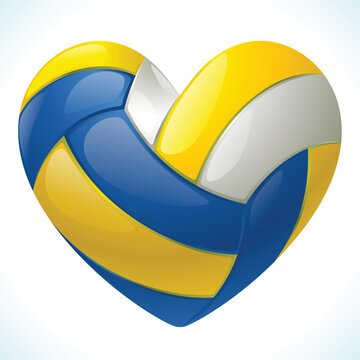 Volleyball ball in the shape of heart
