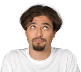 Portrait of a Man Looking Up