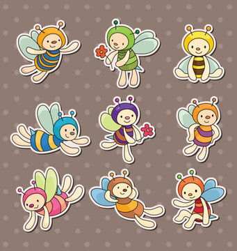 cartoon bee boy stickers