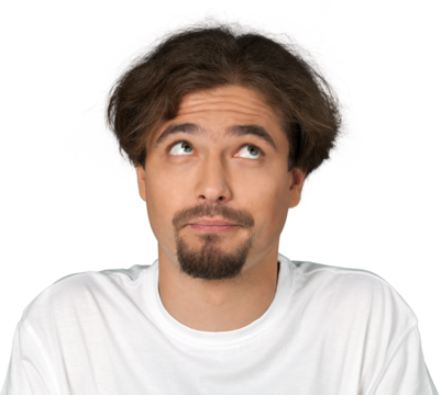 Portrait of a Man Looking Up