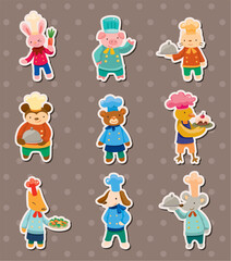 Fototapeta premium animal chef stickers