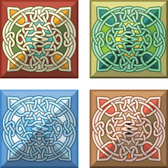 Element of design the button with Celtic a pattern - a vector