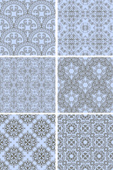 vector seamlesspettern in blue and brown, can be used as background, wrapping paper or wallpaper