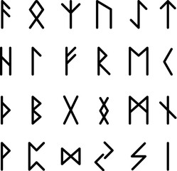 Runes. Illustration on white background for design - obrazy, fototapety, plakaty