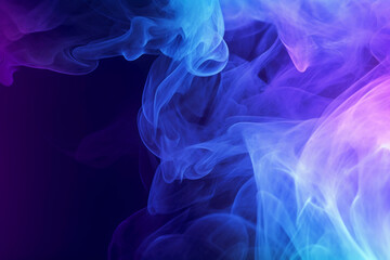 Fototapeta premium Abstract black and dark purple background and blue aura. AI generative