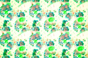 Fototapeta premium Brush Spiral. Olive Tie Dyeing. Seafoam Swirl