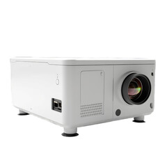 Freestanding room projector isolated on transparent background. Generative AI