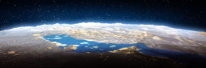 Persian gulf, landscape frome space