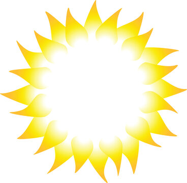 Sun rays isolated on white background. Vector illustration
