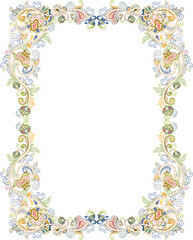 Fototapeta na wymiar Illustration of abstract floral frame.