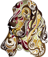 Illustration of abstract dog head.