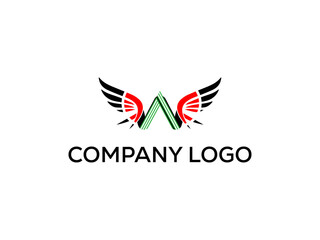 W letter Modern abstract Creative 
 digital wings  logo. vector illustration logo. modern style Awesome logo in shape a template Mode flat.