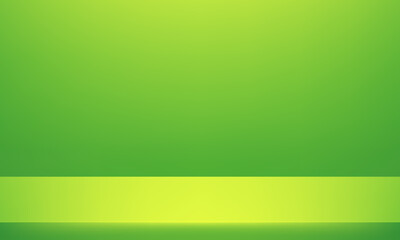 Obraz premium Green background abstract with Gradient in empty room studio. Space for selling products on the website. green background. Vector illustration.