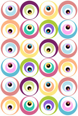 Illustration of modern pattern with pastel colors circles