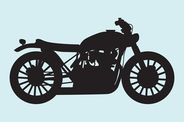 Motorcycles vector illustration in black on a blue background