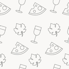 Pattern with wine glasses and bottle. Wine concept. Weekends and chill concept.