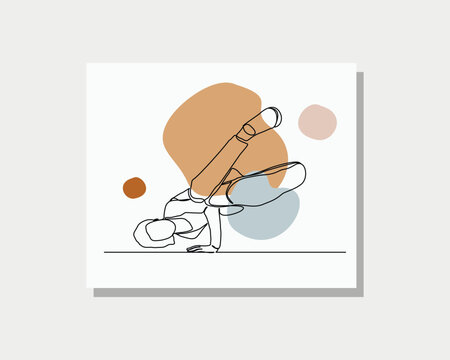 line art yoga pose with abstract shapes clip art preview