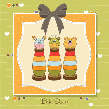 shower card with toys